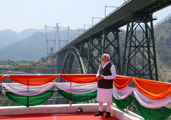 Shri Narendra Modi, Prime Minister of India, inaugurated the Chenab Railway Bridge on June 6, 2025. Photo credit: PMO India