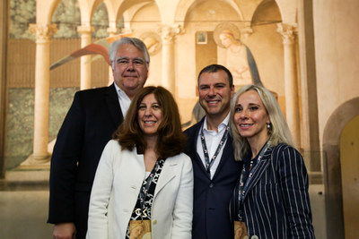 Eric Cornut (Menarini Group Chairman), Elcin Barker Ergun (Menarini Group CEO and Board Member), and Lucia and Alberto Giovanni Aleotti (Menarini Group shareholders and Board Members)
