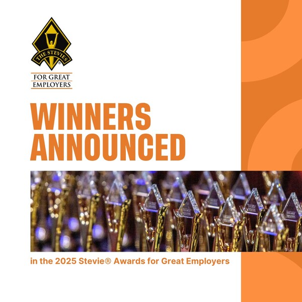 2025年（第10届）Stevie® Awards for Great Employers（Stevie® Awards杰出雇主奖）得主今日公布。 该奖项旨在表彰全球最佳雇主、人力资源专业人士、团队及其成就，以及在打造卓越职场方面作出贡献的人力资源相关产品及供应商。