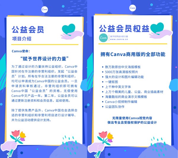 Canva公益会员项目介绍和会员权益