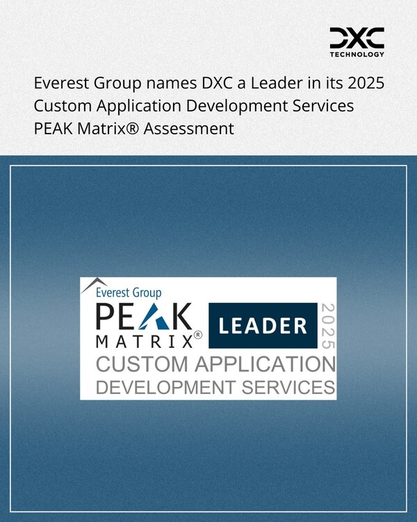 DXC在Everest Group的《2025年定制应用程序开发服务PEAK Matrix®评估报告》中被评为领导者