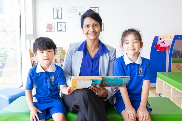 Shrewsbury Hong Kong Principal, Priya Kathan, shares a story with early years students.